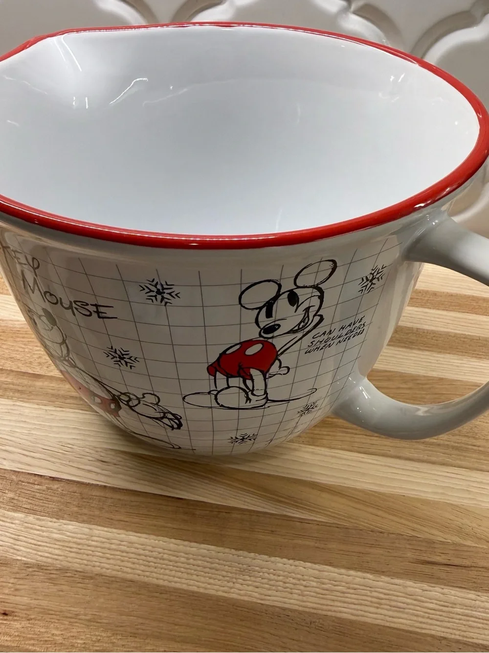 Disney Zrike Christmas Sketchbook Mickey Mouse Ceramic Batter Bowl